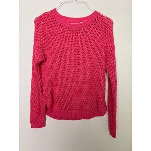 Kidpik Hot Pink Cable knit Sweater Size L (12) Crewneck